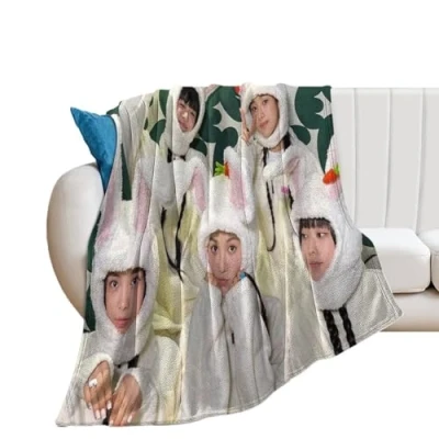 Image of XSQING NewJeans Group K pop Korean Poster Beautiful Blanket for Bed Couch Sofa Soft Lightweight Fleece Throw Blankets All Season Use Home Decor 40&quot;x50&quot;