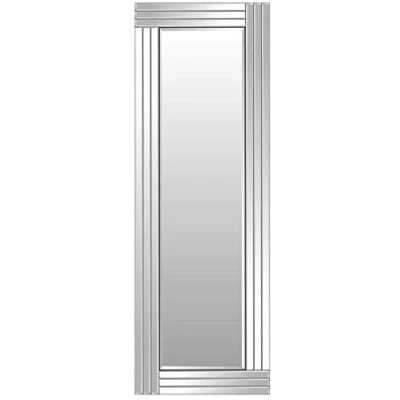 Image of Trevina Full Length Silver Glass Framed Bevelled Wall Mirror (48x16), 119 x 38