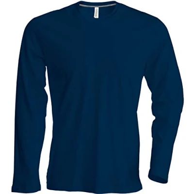 Image of Kariban NoTrash2003 Long Sleeved Crew Neck T Shirt, Easy to Wear in 20 Colours and Sizes S, M, L, XL, 2XL, 3XL 4XL Blue Large