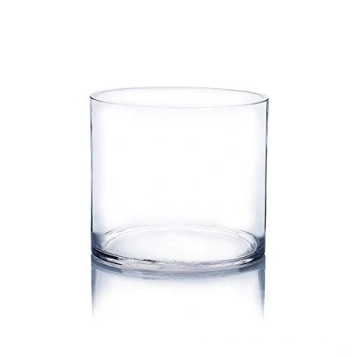 Image of WGV Cylinder Vase, Open Width 6&quot;, Height Clear Glass Floral Container, Candle Holder for Wedding Centerpiece, Party Event, Home Office Decor, 1 Piece