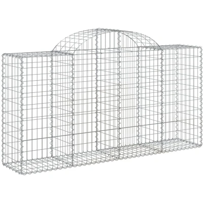 Image of vidaXL Arched Gabion Baskets 40 pcs 200x50x100/120 cm Galvanised Iron