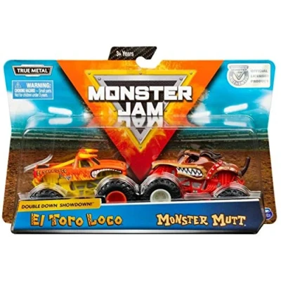 Image of Monster Jam, Official El Toro Loco vs. Mutt Die Cast Trucks, 1:64 Scale, 2 Pack