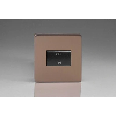 Image of Varilight Flat Plate Screwless Brushed Bronze Fan Isolator Switch