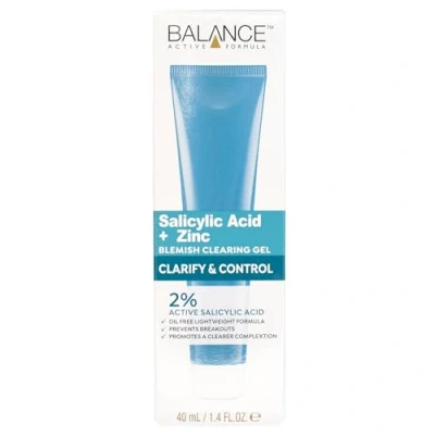 Image of Balance Active Formula Salicylic Acid Blemish Clearing Gel (40ml) Oil Free, Lightweight with 2% &amp; Zinc, Reduces Blackheads, Blemishes Pores, Promotes Clearer Complexion