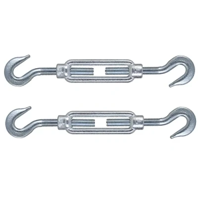 Image of M6 x 110mm Hook Steel Turnbuckles Wire Tensioner Strainer Closed Threaded (Pack of 2)