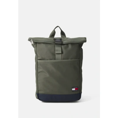 Image of Tommy Jeans Daily Rolltop Backpack Rucksack, Men&#039;s, Size: One Size, Pewter green