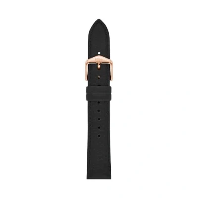 Image of Fossil Women&#039;s 18 mm LiteHide Black Leather Watch Strap S181510, Black, mm, Casual