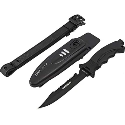 Image of Cressi Unisex Adult Borg Knife Black Blade Black, 26.5 cm
