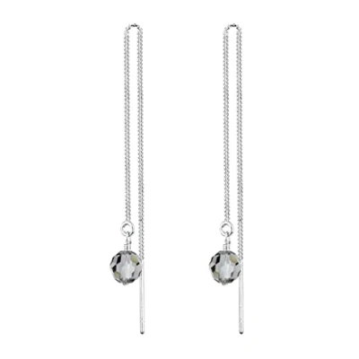 Image of Elli Women 925 Sterling Silver Xilion Cut Crystal Earrings, Grey