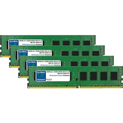 Image of 128GB (4 x 32GB) DDR4 2933MHz PC4 23400 288 PIN DIMM MEMORY RAM KIT COMPATIBLE WITH PC DESKTOPS/MOTHERBOARDS