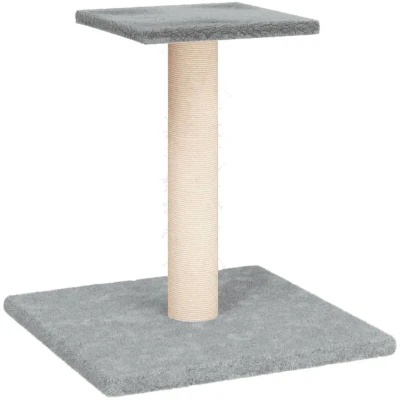 Image of vidaXL Cat Scratching Post with Platform Light Grey 38 cm