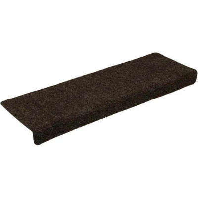 Image of vidaXL Stair Mats 15 pcs Needle Punch 65x21x4 cm Dark Brown