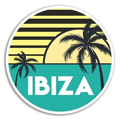 Image of 2 x 10cm Ibiza Vinyl Stickers Spain Travel Sticker Laptop Luggage #18185 (10cm Wide)