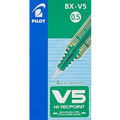 Image of Pilot V5 Liquid Ink Rollerball 0.5 mm Tip (Box of 12) Green
