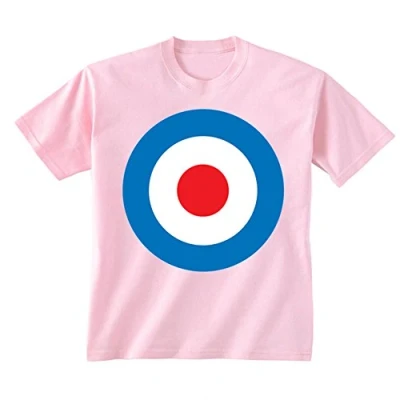 Image of Flip Youth Kids Childrens Mod Target Retro Mods T Shirt Pink 7 8 Years (M)