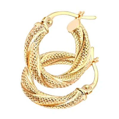 Image of Citerna Women&#039;s 9ct Yellow Gold Hoop Earrings