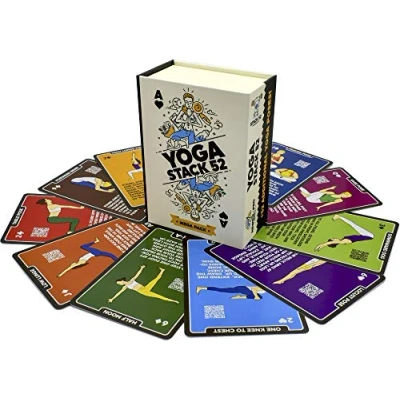 Image of Stack 52 Yoga Exercise Cards: Designed by Certified Instructor. Video Instructions Included. Beginner to Advanced Poses and Asana Workout Games. Improve Fitness Flexibility (Mega Pack)