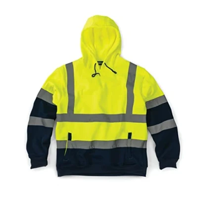 Image of Tough Grit Hi Vis 2 Tone Hoodie Yellow/Navy M