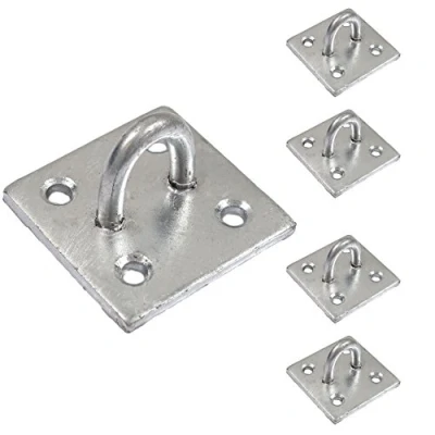 Image of 4X Galvanised Staple On Plates Heavy Duty Boat Mooring Rings