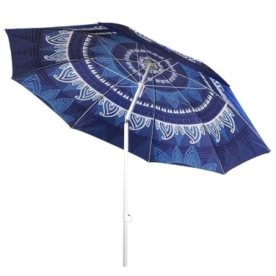 Image of 1.9M Garden Parasol Mandala Umbrella Tilt Outdoor Sun Shade Canopy Patio (Blue)