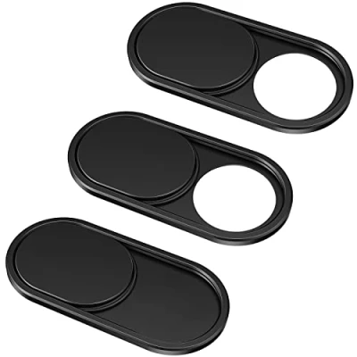 Image of CloudValley Webcam Cover, [3 Pack] 0.6mm Thin Metal Web Camera Cover Sticker for iPad Pro, Laptop, Mac, PC, Macbook iPhone 8/7/6 Plus, Mackbook Air, Acer, Dell Privacy [Black] …