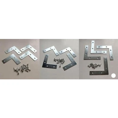 Image of 1Buy UK Flat 4 Corner Braces Right Angle L Shape Mending Plate Repair Brace Brackets (3 inch)