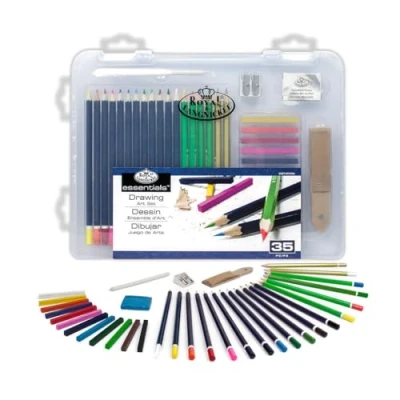 Image of Royal &amp; Langnickel Essentials Clear View Small Case Drawing Art Set