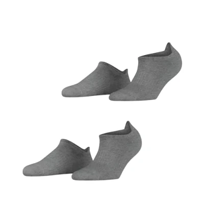 Image of ESPRIT Men&#039;s Active Basic 2 Pack M SN Cotton Low Cut Plain Pairs Trainer Socks, Grey (Light Melange 3390), 8.5 11