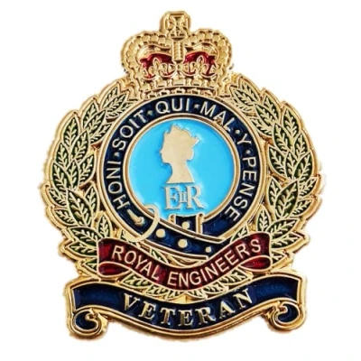 Image of UK Veterans Pin Badge Royal Engineers Cap Military