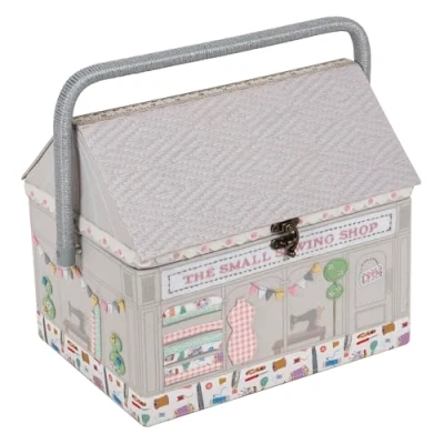 Image of Hobby Gift Novelty Sewing Craft Storage Box, Embroidered, Appliqué Shop, Haby Notions