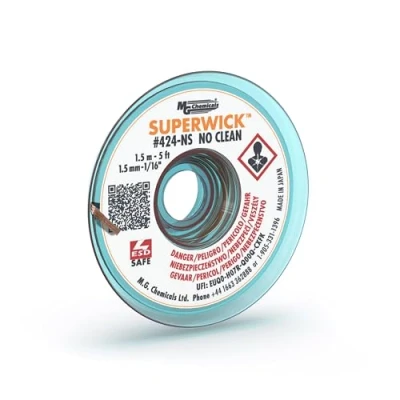 Image of MG Chemicals #2 No Clean Super Wick Desoldering Braid, 0.05&quot; Width x 5&#039; Length
