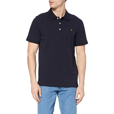 Image of Farah Men&#039;s BLANES Polo Shirt, True Navy, S