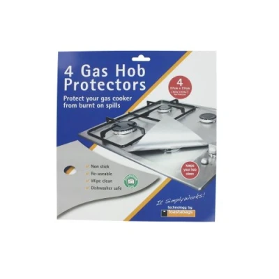 Image of Universal Gas Hob Protector Sheet, Pack of 4, Silver