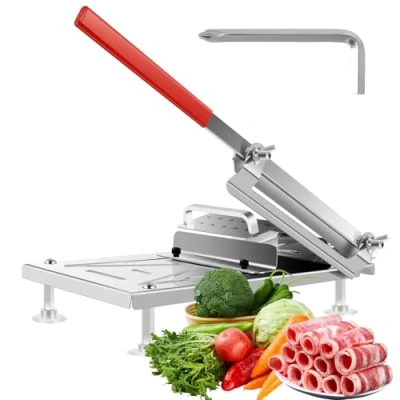 Image of Manual Meat Slicer,Mutton Roll Food Slicer Stainless Steel Cutter Machine Adjustable Manual,Sausage Cutting Board Home Commercial Bread Ribs Chopper