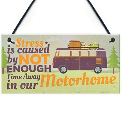 Image of RED OCEAN Motorhome Caravan Campervan Hanging Plaque Camping Holiday Sign Friendship Gift