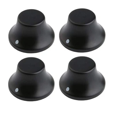 Image of Dopro 4pcs Wood Knobs LP Strat Style Bell Control Guitar Bass Top Hat with Indicator Ebony