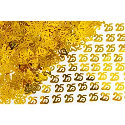 Image of 14g Gold 25th Birthday Confetti Foil Metallic Glitz Table Scatter Sprinkles Age Bday Party Decorations
