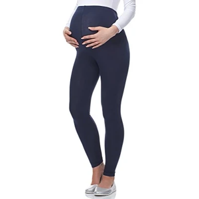 Image of Be Mammy Womans 3/4 Maternity Leggings Tights BE20 229(Navy Blue, XL)