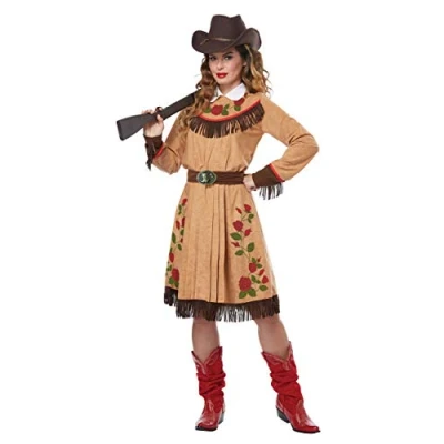 Image of California Costumes 01528L Cowgirl Annie Oakley Adult Costume Character Sized, Brown, Large