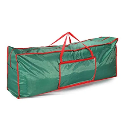 Image of Vinsani® Christmas Xmas Tree Decoration Lights Presents Gift Zip Up Sack Fabric Storage Bag Waterproof Décor Accessories Organiser (125 x 30 50 cm) Green