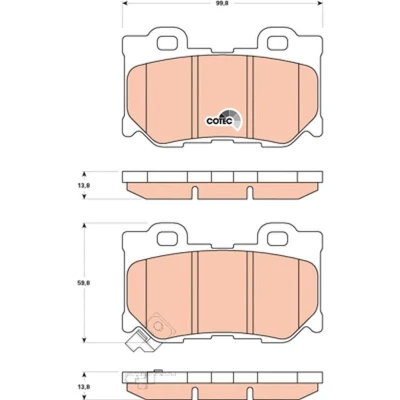 Image of D4M60JL00E Brake pad set TRW COTEC GDB3515 with acoustic wear warning INFINITI: QX70 Off Road, Q50 Saloon, FX NISSAN: 370Z Coupe