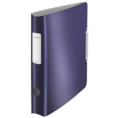 Image of Leitz Lever Arch File, Titan blue, A4, Curved spine 65 mm width, Elastic fastening, Light polyfoam, Style Range, 11090069