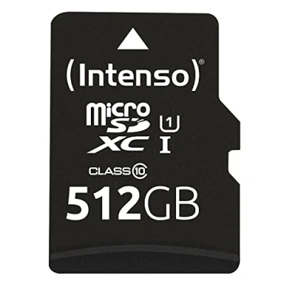 Image of Intenso Premium Microsdxc Memory Card INCL. SD Adapter, Class 10 UHS I, 512 GB, Black