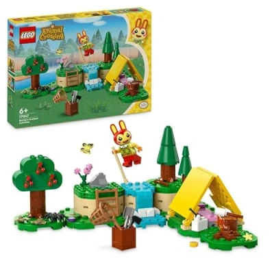 Image of LEGO Animal Crossing Bunnie’s Outdoor Activities Buildable Creative Play Toy for 6 Plus Year Old Kids, Girls &amp; Boys, with Tent and Rabbit Minifigure from the Video Game, Birthday Gift Idea 77047