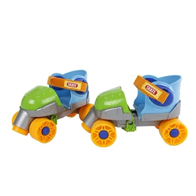 Image of Kids Globe 720523 Roller Skates Blue/Green (Size Adjustable 24 30, Inline for Children, with Learning Aid), Size
