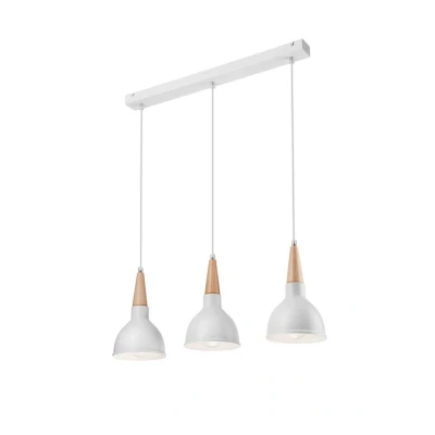 Image of Francesca Bar Pendant Ceiling Light White, 3x E27