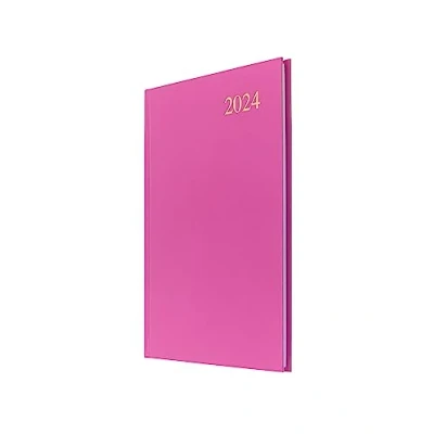 Image of Collins Debden Essential A5 Diary Week to View Planner 2024 Complete Daily, Weekly, and Monthly (A5 Size, Pink)