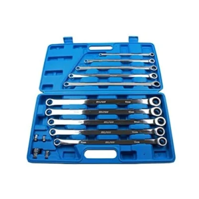 Image of US PRO 10pc Extra Long Double Ring Single Gear Ratchet Spanner Wrench Set 8 19mm 3224
