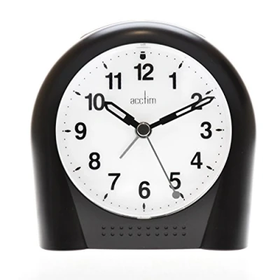 Image of Acctim Sweeper Smartlite Analogue Alarm Clock Non Ticking Sweep Smartlite® Quartz (Black)