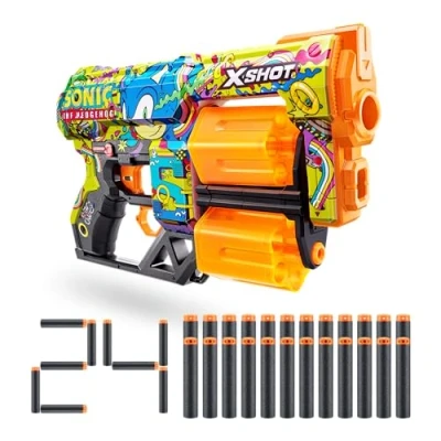 Image of XSHOT 36741D Blaster with Air Pocket Technology Foam Darts, Hyper Spike, Dread